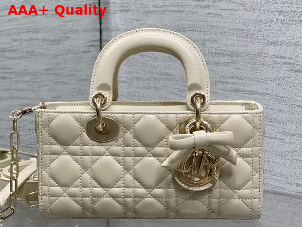 Dior Small Lady D Joy Bag in Trench Cannage Lambskin with Leather Bow Replica