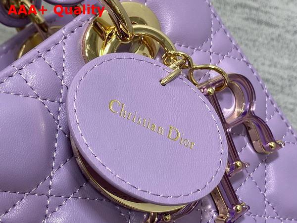 Dior Small Lady Dior Bag in Lilac Cannage Lambskin with Resin DIOR Charms Replica