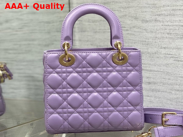 Dior Small Lady Dior Bag in Lilac Cannage Lambskin with Resin DIOR Charms Replica