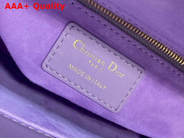 Dior Small Lady Dior Bag in Lilac Cannage Lambskin with Resin DIOR Charms Replica