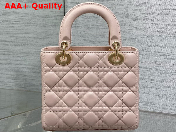 Dior Small Lady Dior Bag in Pale Pink Cannage Lambskin with Resin DIOR Charms Replica