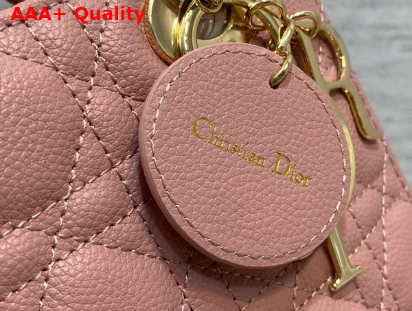 Dior Small Lady Dior Bag in Pink Grained Cannage Calfskin Gold Hardware Replica
