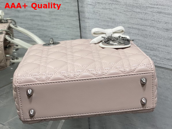 Dior Small Lady Dior Bag with Strap Rose Soupir Cannage Lambskin Replica