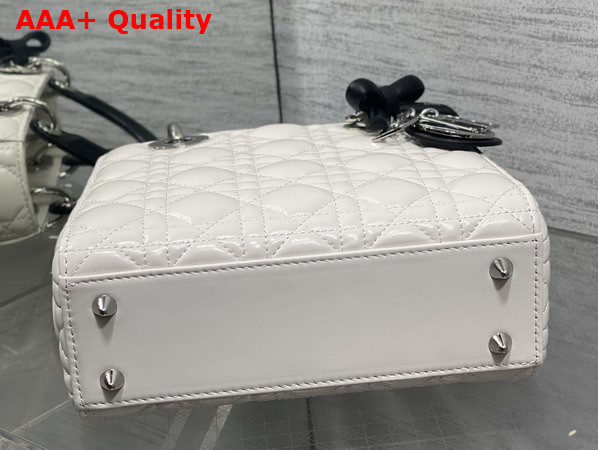 Dior Small Lady Dior Bag with Strap Two Tone Latte and Black Cannage Lambskin Replica