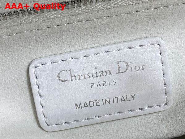 Dior Small Lady Dior Bag with Strap Two Tone Latte and Black Cannage Lambskin Replica