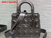 Dior Small Lady Dior My ABCDior Bag Gun Metal Cannage Lambskin Replica