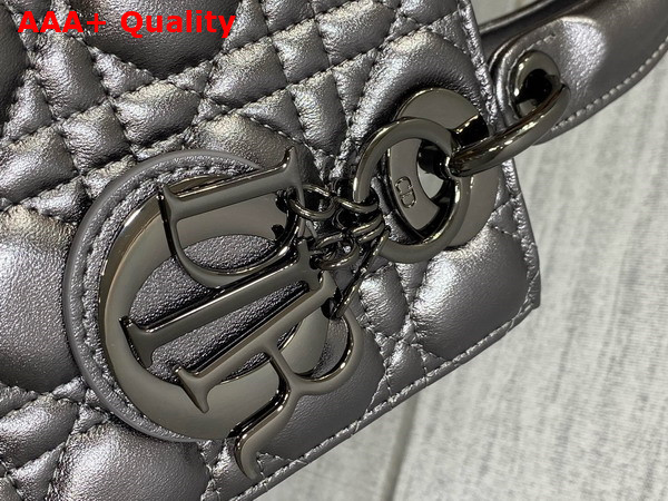 Dior Small Lady Dior My ABCDior Bag Gun Metal Cannage Lambskin Replica