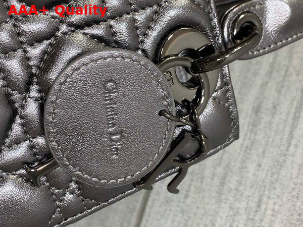 Dior Small Lady Dior My ABCDior Bag Gun Metal Cannage Lambskin Replica