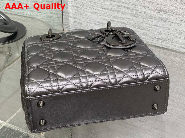 Dior Small Lady Dior My ABCDior Bag Gun Metal Cannage Lambskin Replica