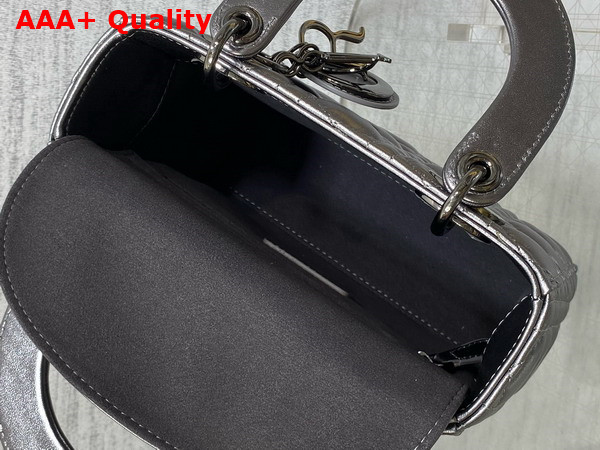 Dior Small Lady Dior My ABCDior Bag Gun Metal Cannage Lambskin Replica