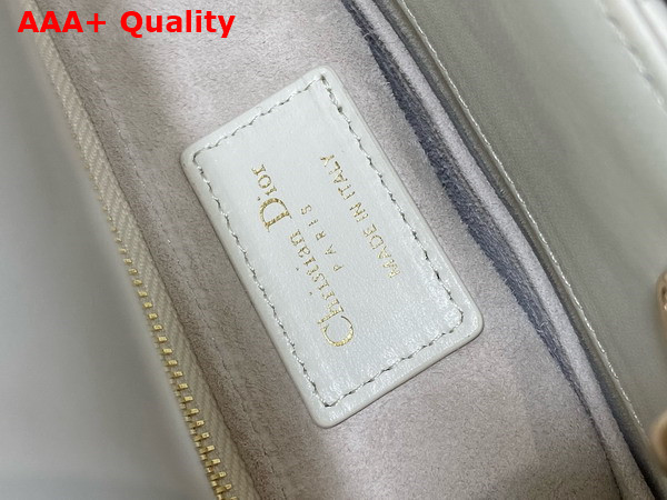 Dior Small Lady Dior My ABCDior Bag Latte Cannage Lambskin the Charms are Fully Pave Set with White Resin Pearls Replica
