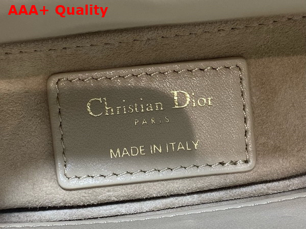 Dior Small Lady Dior My ABCDior Bag in Biscuit Cannage Lambskin the Charms are Fully Pave Set with White Resin Pearls Replica