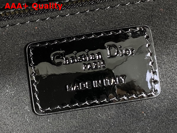 Dior Small Lady Dior My ABCDior Bag in Black Patent Cannage Calfskin with a Detachable Leather Bow Replica
