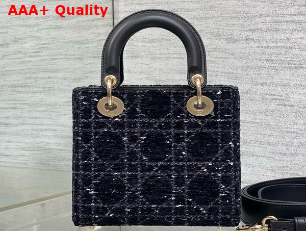 Dior Small Lady Dior My ABCDior Bag in Black and White Cannage Tweed Replica