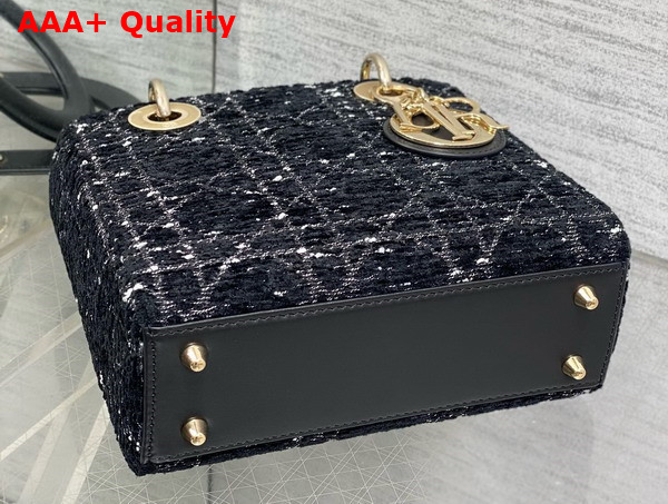 Dior Small Lady Dior My ABCDior Bag in Black and White Cannage Tweed Replica