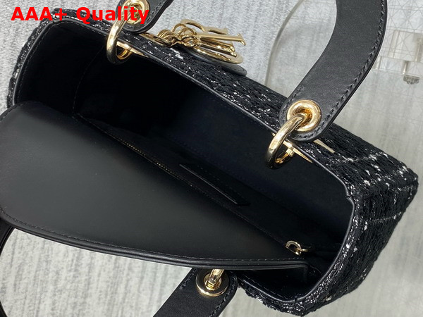Dior Small Lady Dior My ABCDior Bag in Black and White Cannage Tweed Replica