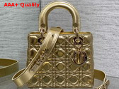 Dior Small Lady Dior My ABCDior Bag in Gold Cannage Lambskin Replica