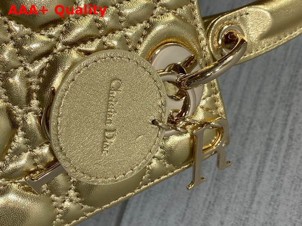 Dior Small Lady Dior My ABCDior Bag in Gold Cannage Lambskin Replica