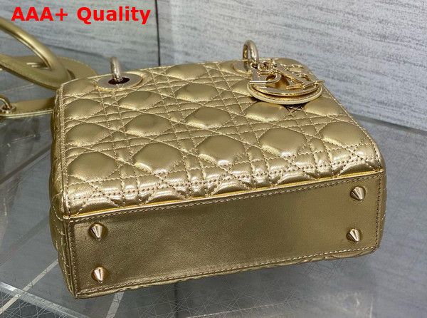 Dior Small Lady Dior My ABCDior Bag in Gold Cannage Lambskin Replica