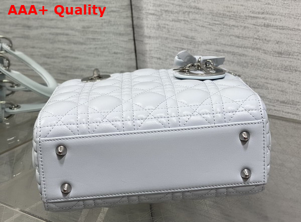 Dior Small Lady Dior My ABCDior Bag in Ice Blue Cannage Lambskin with a Leather Bow Replica