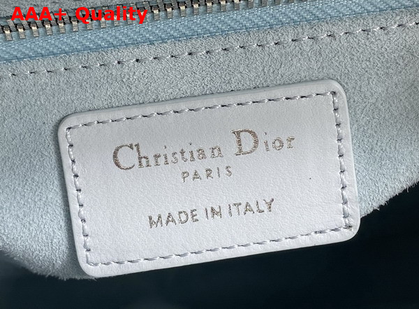 Dior Small Lady Dior My ABCDior Bag in Ice Blue Cannage Lambskin with a Leather Bow Replica