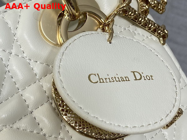 Dior Small Lady Dior My ABCDior Bag in Latte Cannage Lambskin Metal DIOR Charms with a Finely Carved Openwork Cannage Motif Replica