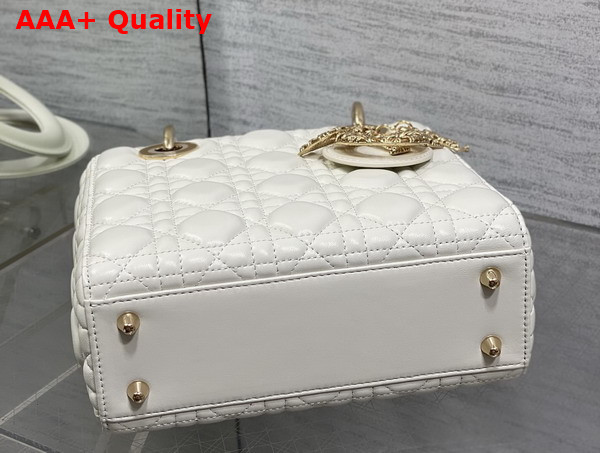 Dior Small Lady Dior My ABCDior Bag in Latte Cannage Lambskin Metal DIOR Charms with a Finely Carved Openwork Cannage Motif Replica
