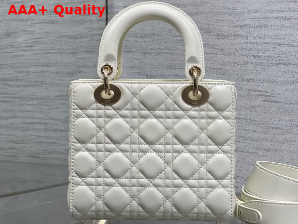Dior Small Lady Dior My ABCDior Bag in Latte Cannage Lambskin with a Detachable Leather Bow Replica
