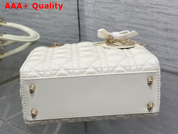 Dior Small Lady Dior My ABCDior Bag in Latte Cannage Lambskin with a Detachable Leather Bow Replica