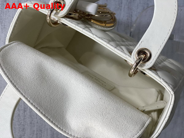 Dior Small Lady Dior My ABCDior Bag in Latte Cannage Lambskin with a Detachable Leather Bow Replica