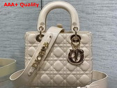 Dior Small Lady Dior My ABCDior Bag in Powder Beige Cannage Lambskin Replica
