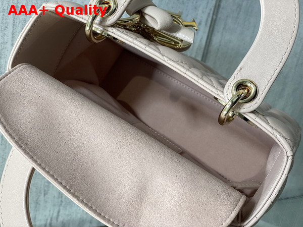 Dior Small Lady Dior My ABCDior Bag in Powder Pink Cannage Lambskin with a Detachable Leather Bow Replica