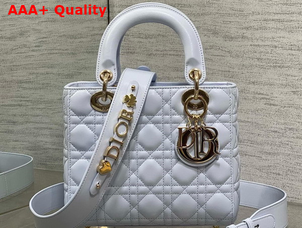 Dior Small Lady Dior My ABCDior Bag in Shirt Blue Cannage Lambskin Replica