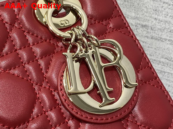 Dior Small Lady Dior My ABCdior Bag in Amaryllis Red Cannage Lambskin Replica