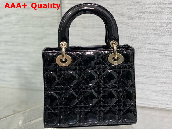 Dior Small Lady Dior My ABCdior Bag in Black Patent Cannage Calfskin Replica