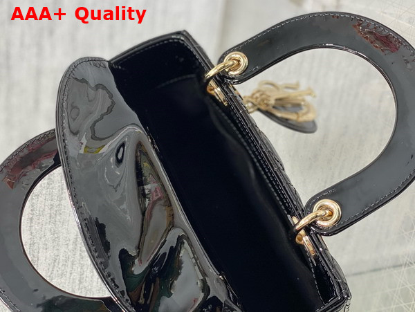 Dior Small Lady Dior My ABCdior Bag in Black Patent Cannage Calfskin Replica