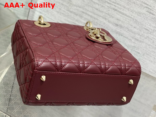 Dior Small Lady Dior My ABCdior Bag in Burgundy Cannage Lambskin Replica