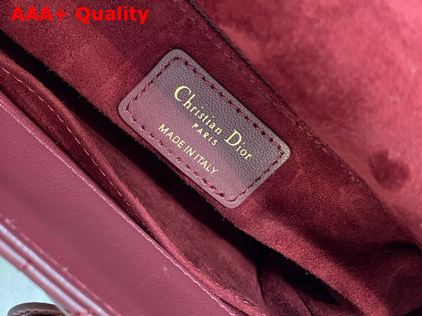 Dior Small Lady Dior My ABCdior Bag in Burgundy Cannage Lambskin Replica