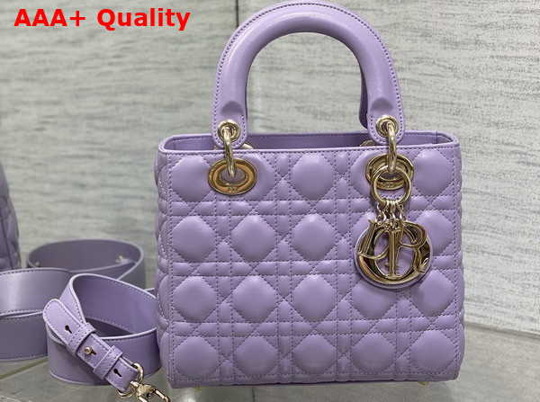 Dior Small Lady Dior My ABCdior Bag in Lilac Cannage Lambskin Replica