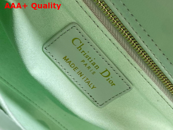 Dior Small Lady Dior My ABCdior Bag in Mint Green Cannage Lambskin with Pale Gold Finish Metal Replica