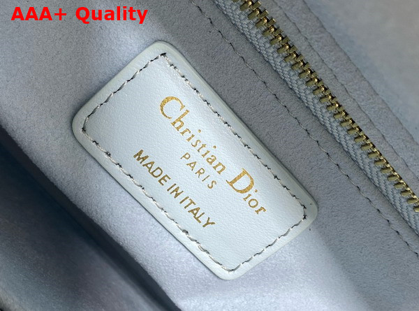 Dior Small Lady Dior My ABCdior Bag in Sky Blue Cannage Lambskin with Pale Gold Finish Metal Replica