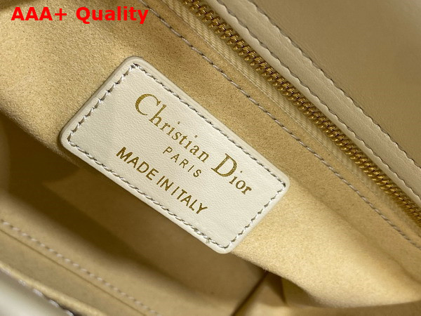 Dior Small Lady Dior My ABCdior Bag in Yellow Cannage Lambskin with Pale Gold Finish Metal Replica