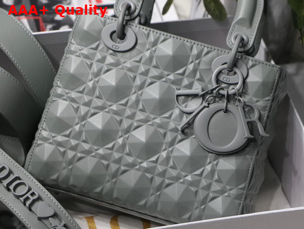 Dior Small Lady Dior My Abcdior Bag Gray Cannage Calfskin with Diamond Motif Replica