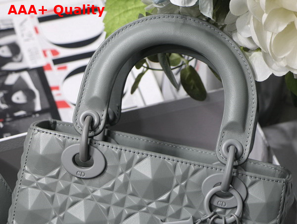 Dior Small Lady Dior My Abcdior Bag Gray Cannage Calfskin with Diamond Motif Replica