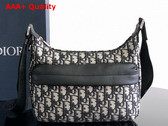 Dior Small Rider Soft Hobo Bag in Beige and Black Dior Oblique Jacquard with Black Grained Calfskin Replica