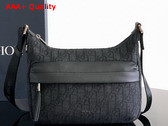 Dior Small Rider Soft Hobo Bag in Black Dior Oblique Jacquard and Black Grained Calfskin Replica