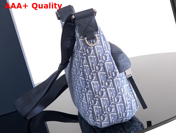 Dior Small Rider Soft Hobo Bag in Blue Dior Oblique Jacquard and Blue Grained Calfskin Replica