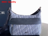 Dior Small Rider Soft Hobo Bag in Blue Dior Oblique Jacquard and Blue Grained Calfskin Replica