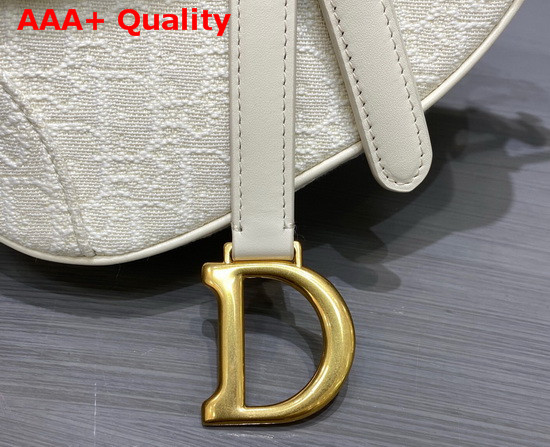 Dior Small Saddle Bag in White Dior Oblique Jacquard Canvas Replica