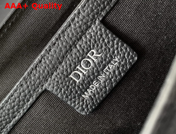 Dior Small Saddle Messenger Bag with Flap in Black Dior Gravity Leather and Black Grained Calfskin Replica